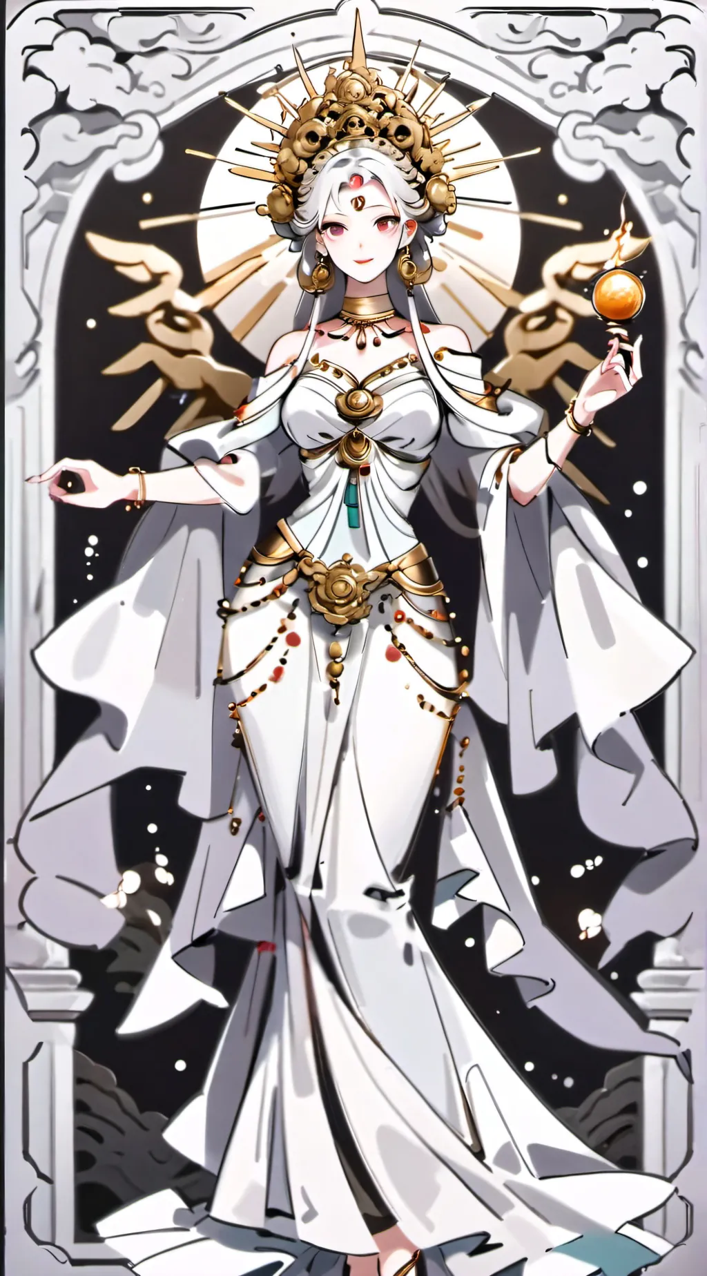 ai character: goddess  background