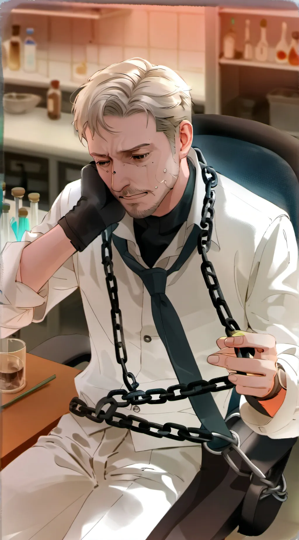 ai character: Scared person ￼ background