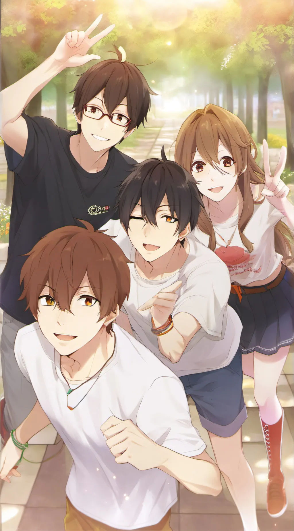 ai character: Ivy,Noah,James,max background