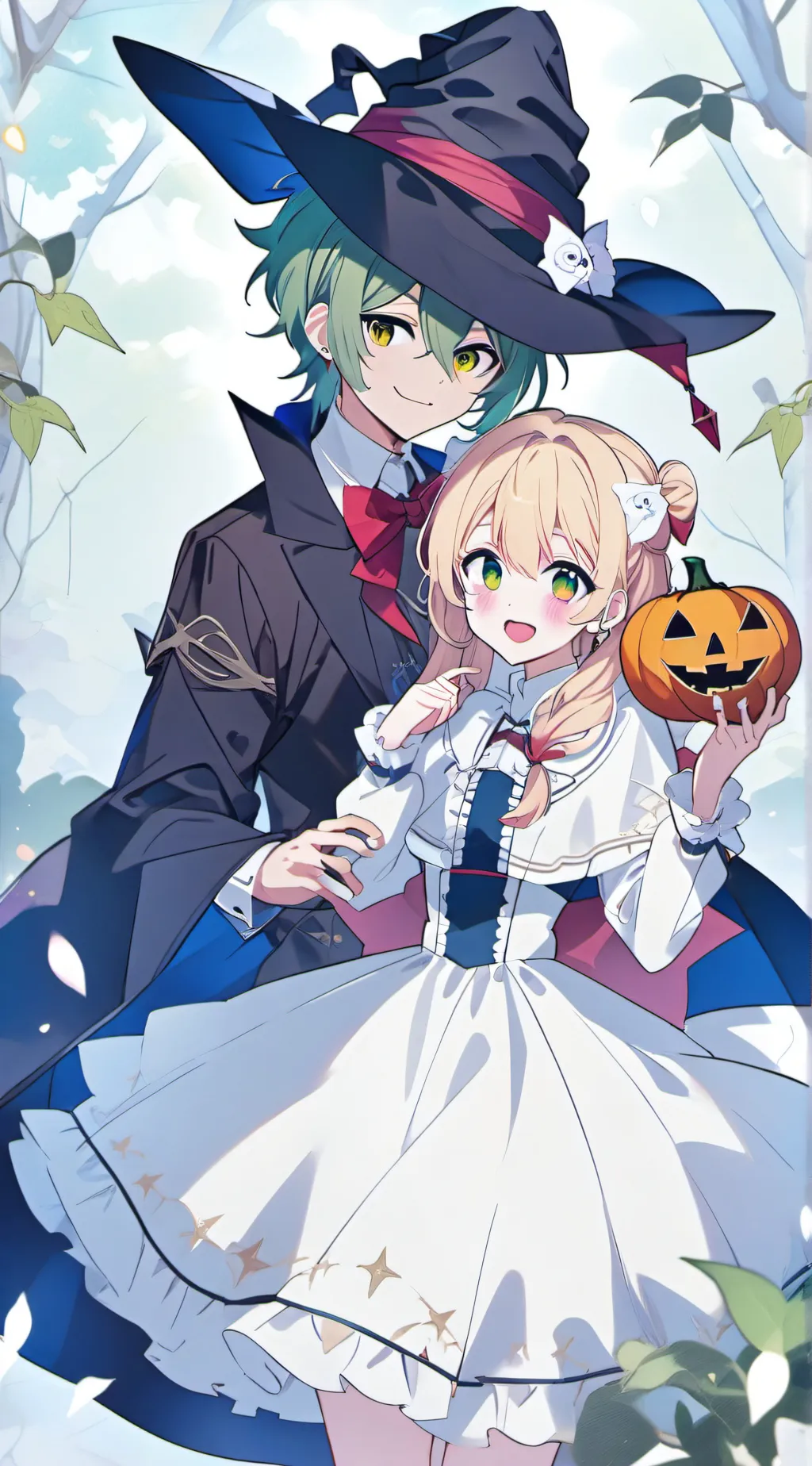 ai character: Mha Halloween background