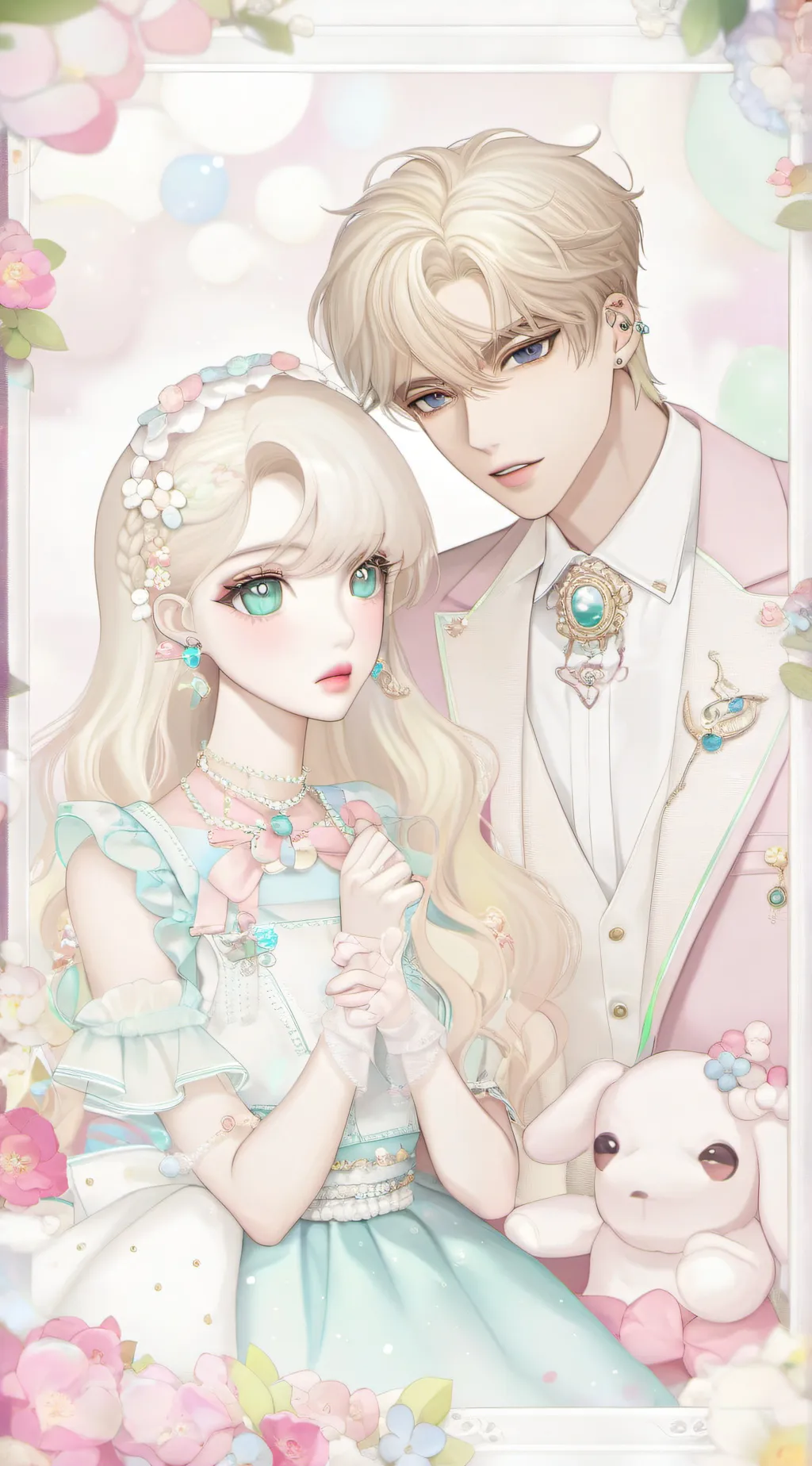 ai character: Barbie and Ken background