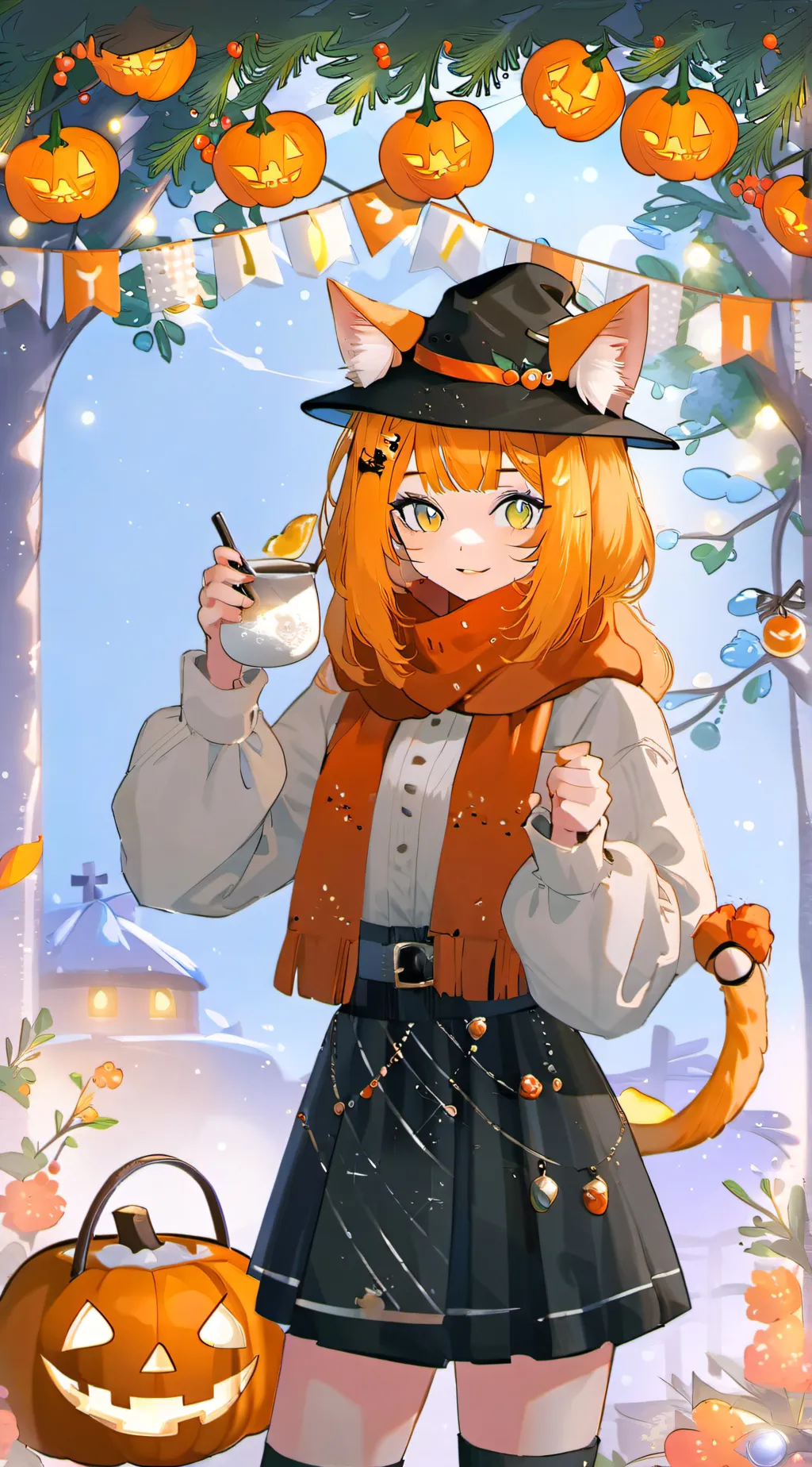 ai character: Pumpkin Spirit Fel background