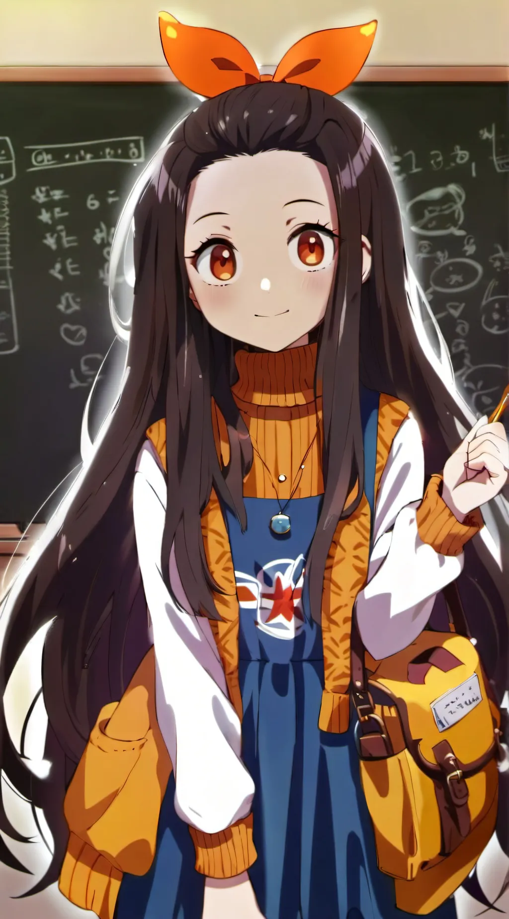 ai character: nezuko(as a human) background
