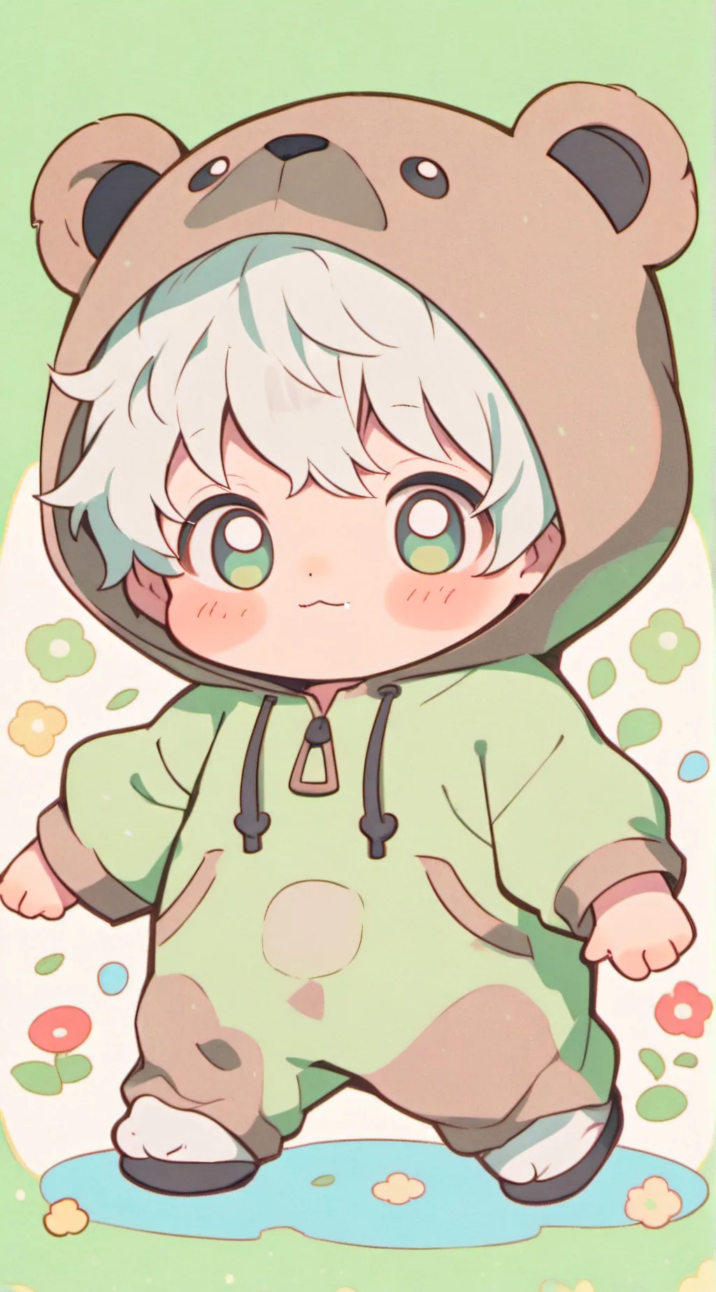 ai character: Dumb cute baby  background