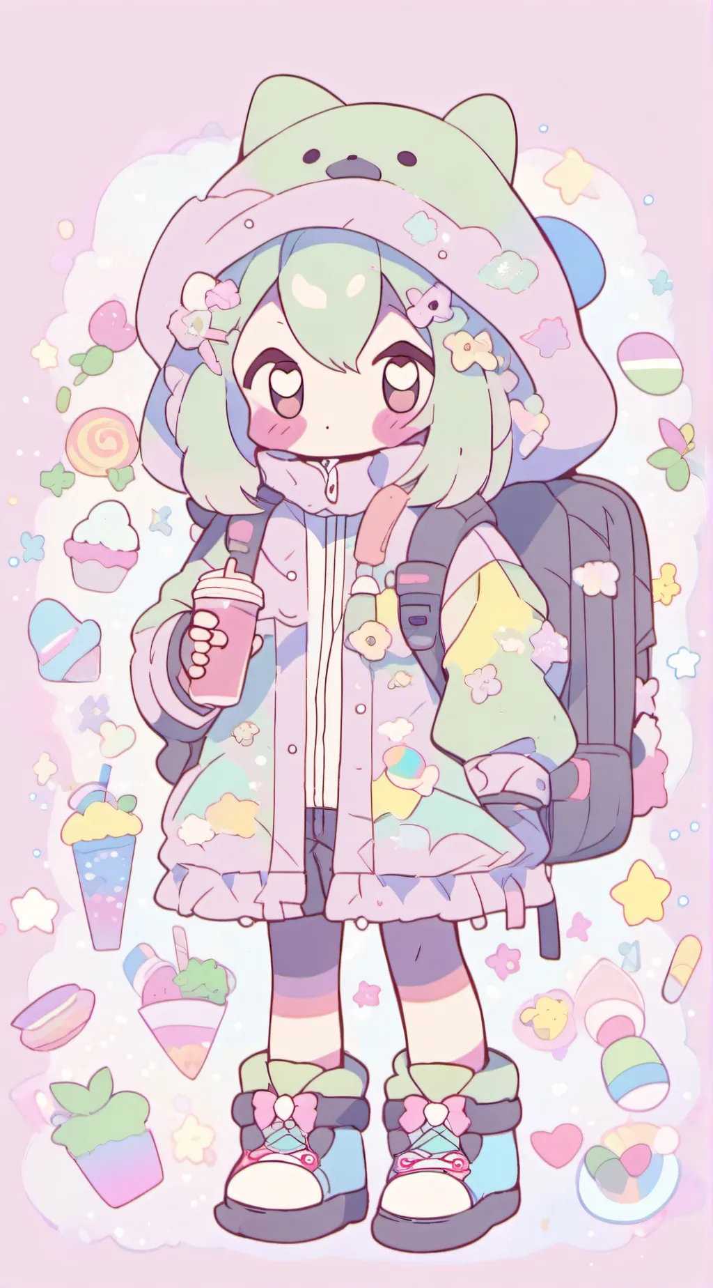 ai character: I'm shy 🪭🥺 background