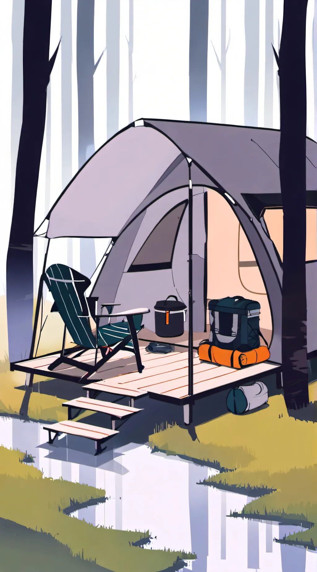 ai character: Fpe camping 🏕 background