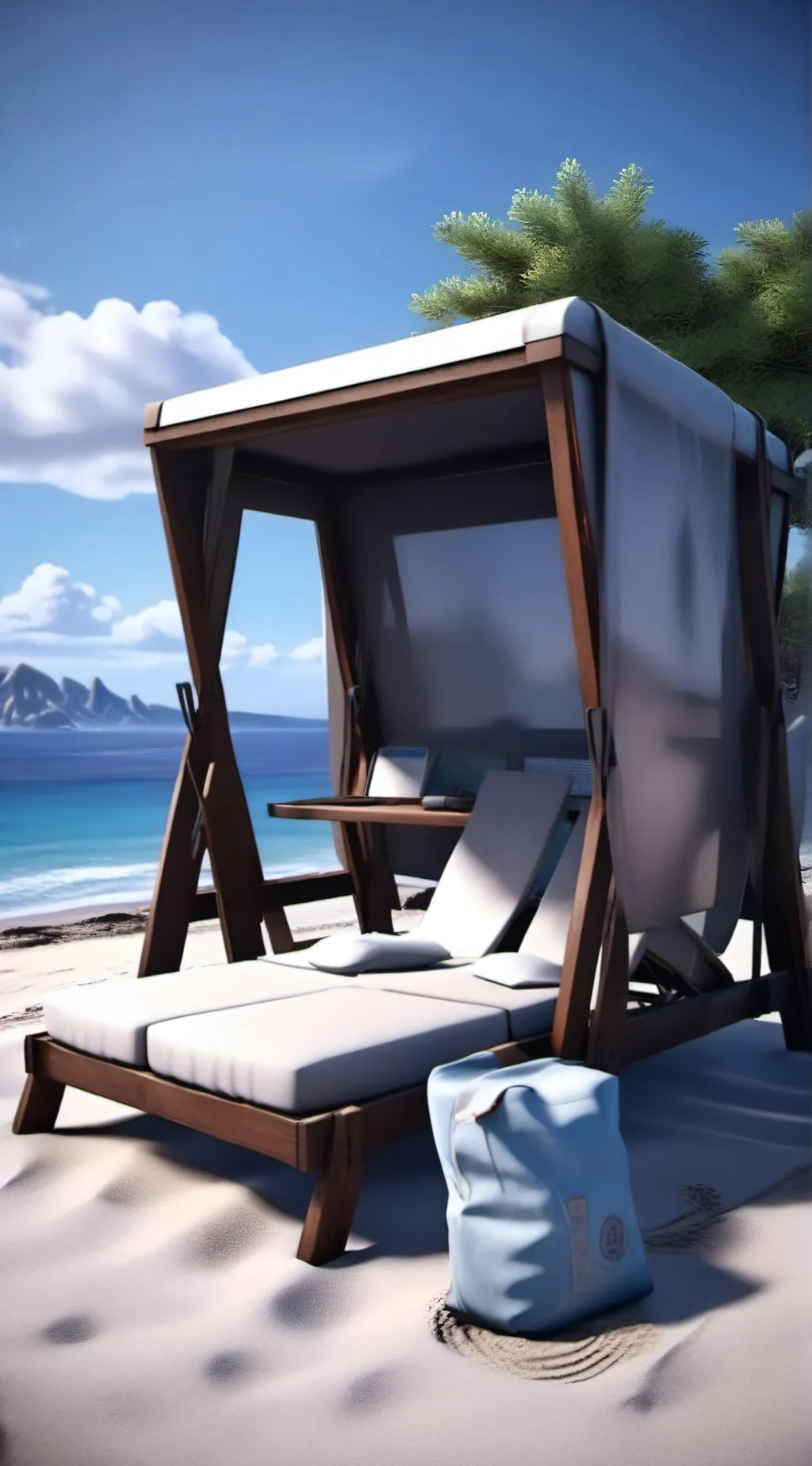 ai character: beach day fpe background