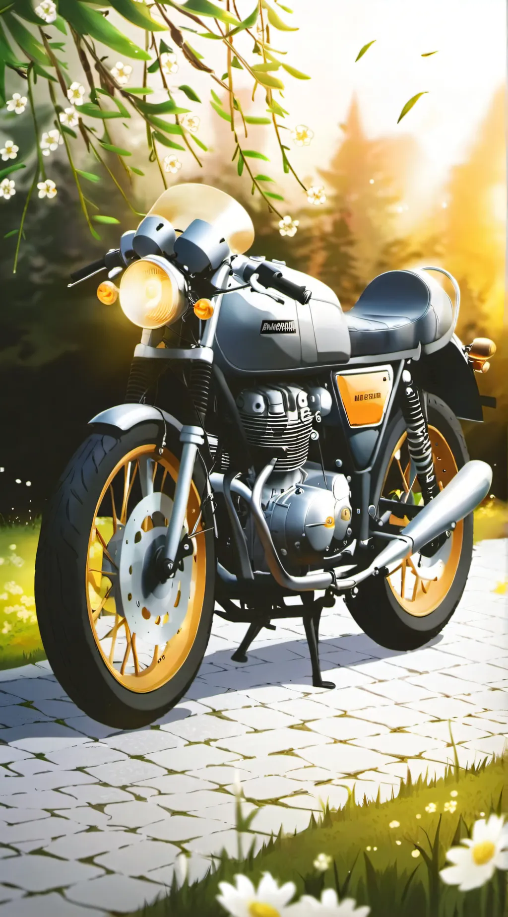 ai character: a motorcycle  background