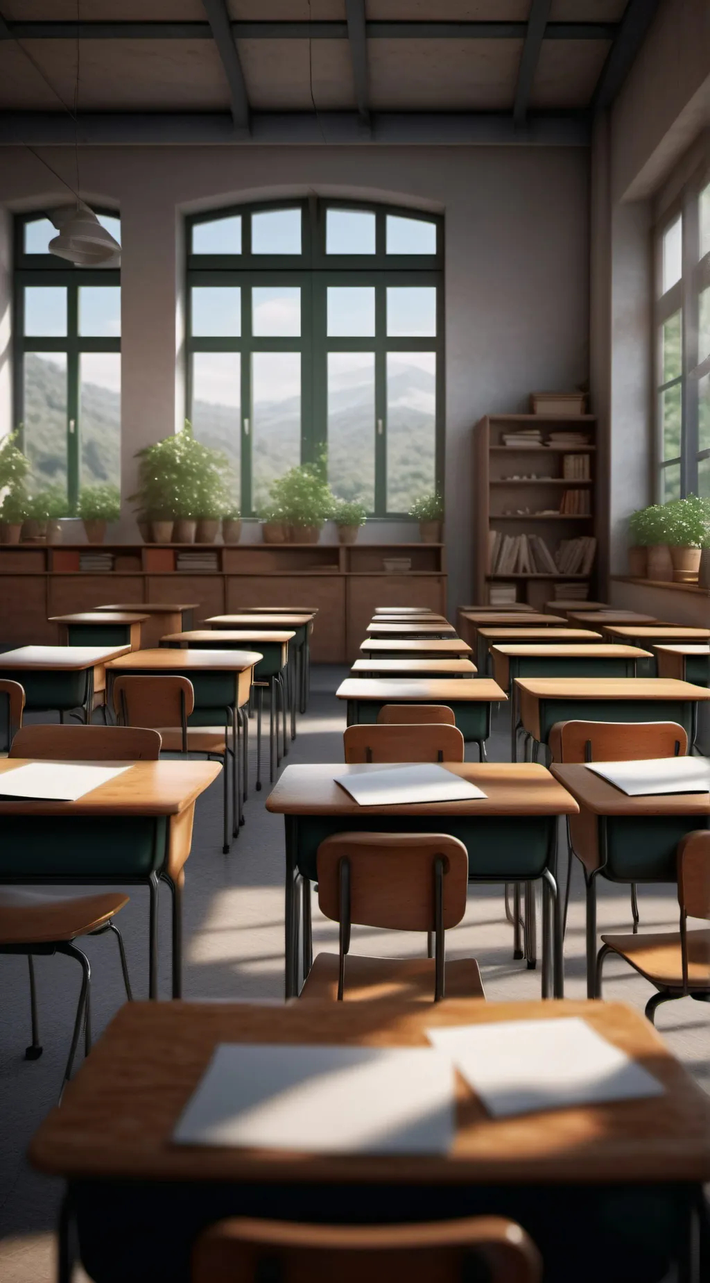 ai character: classroom  background