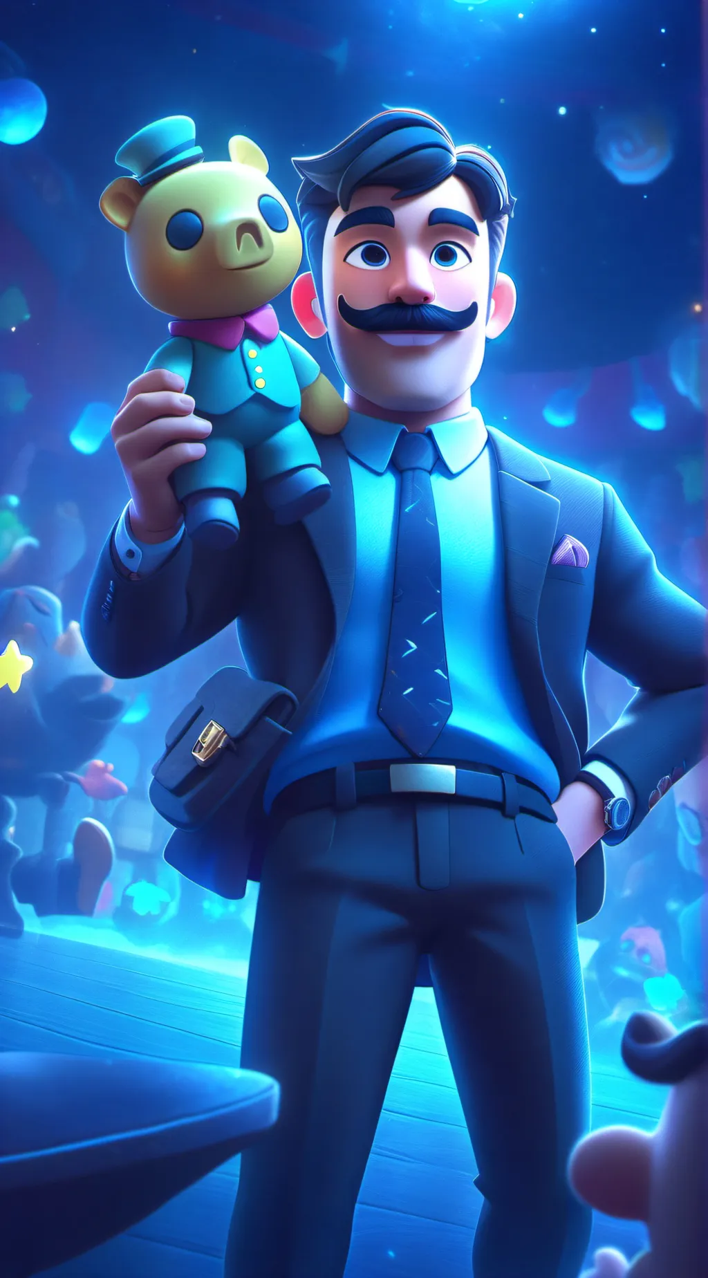 ai character: toy maker background