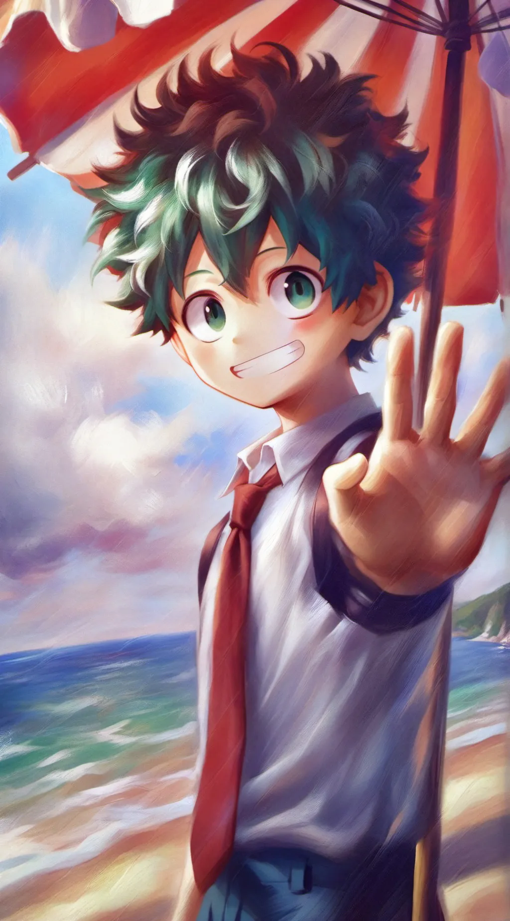 ai character: mha beach background