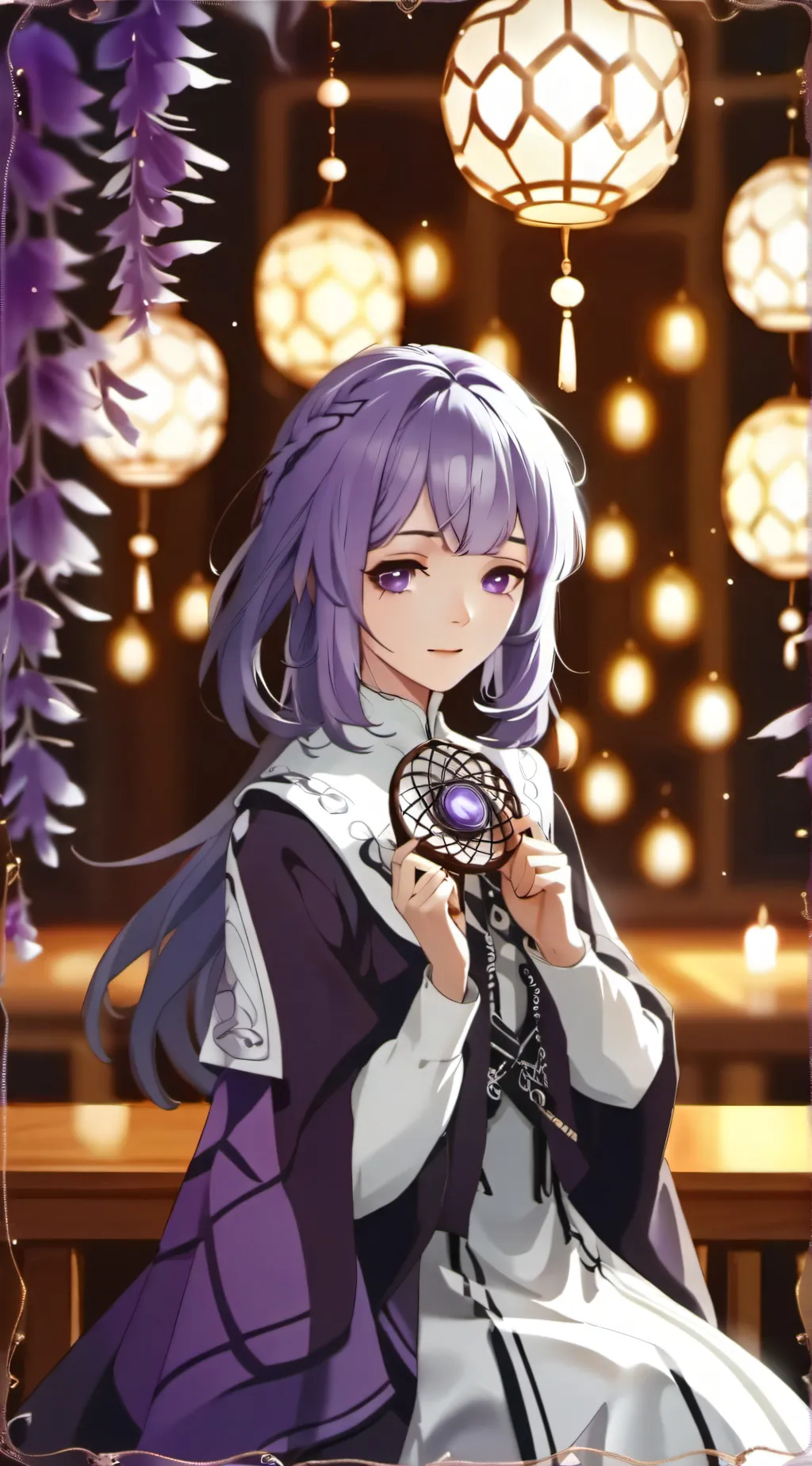 ai character: purple god background