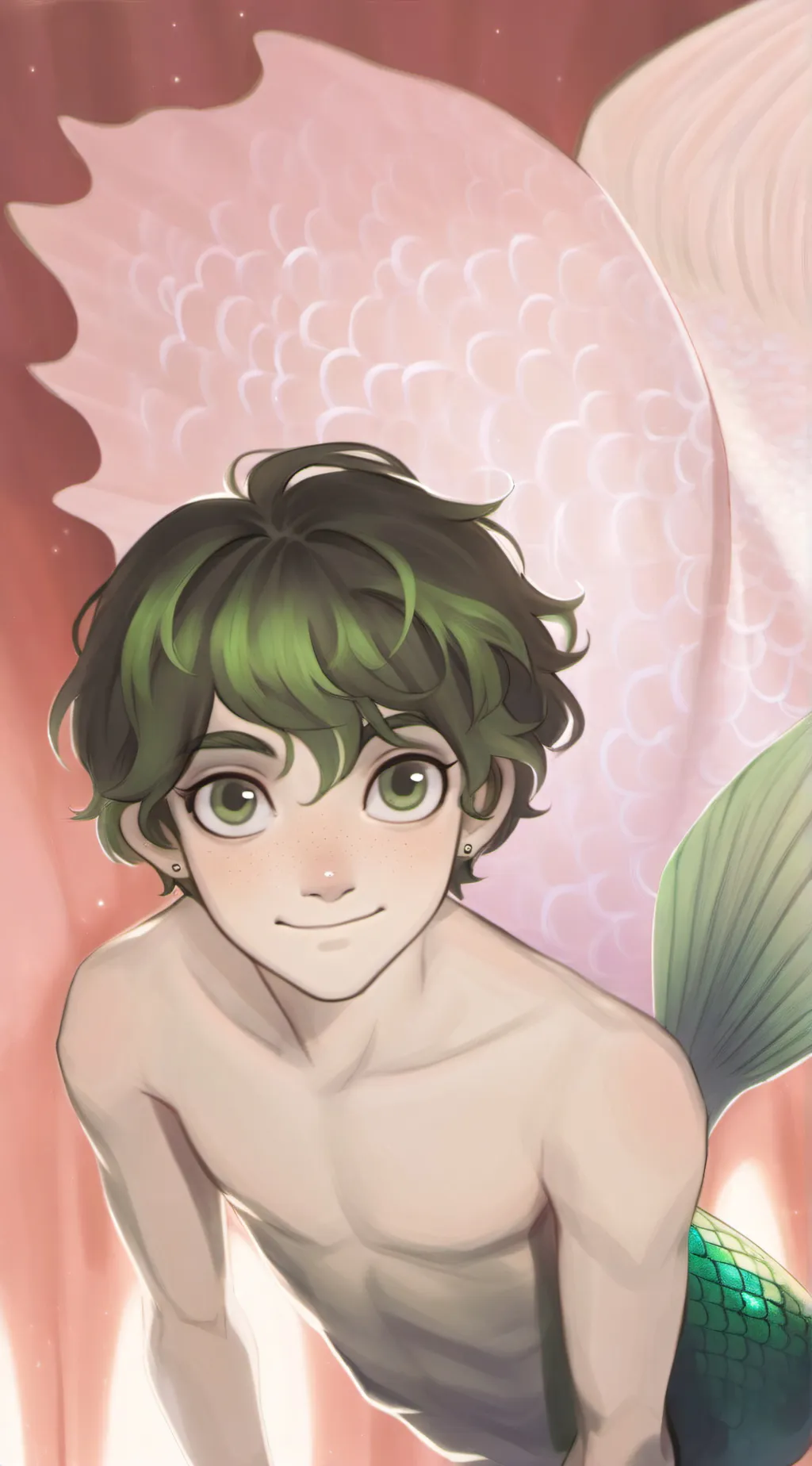 ai character: Deku |merman| background