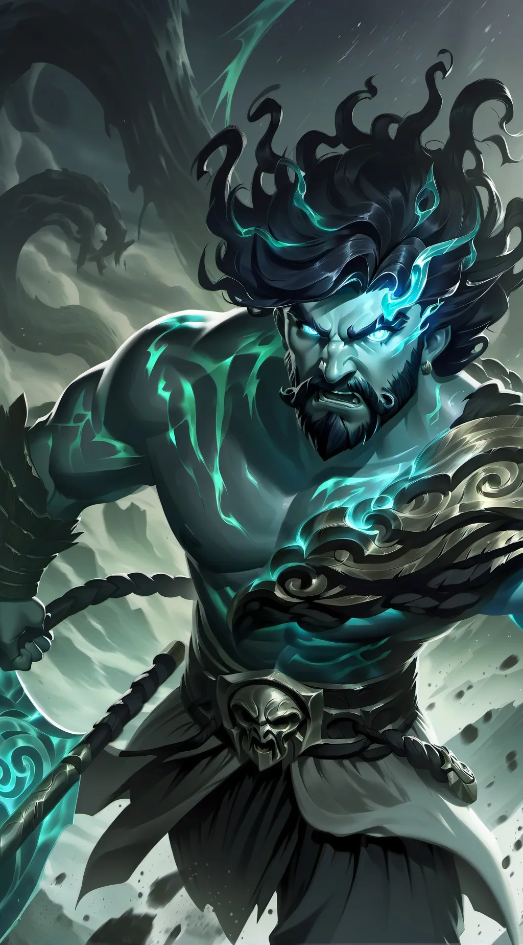 ai character: Poseidon background