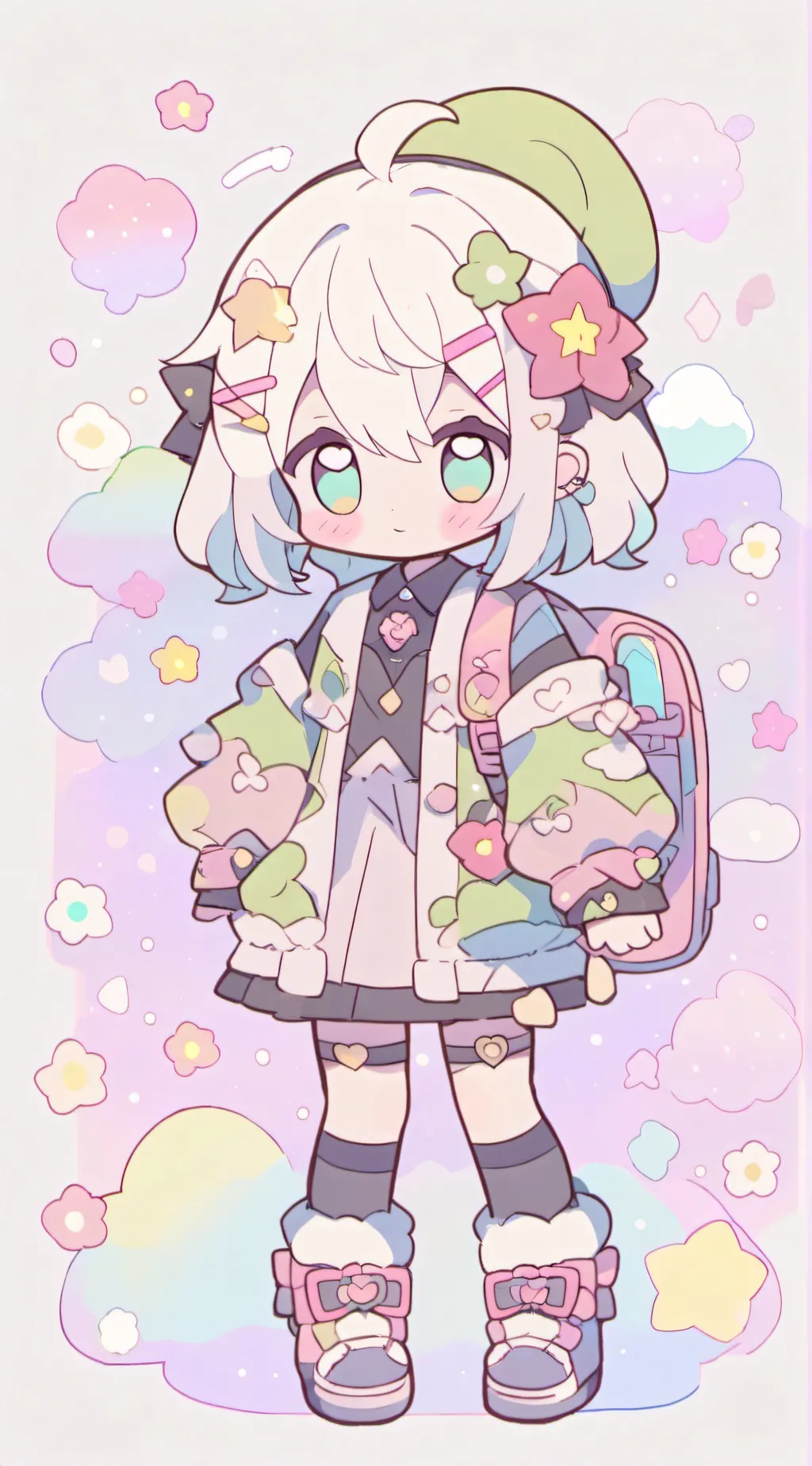 ai character: random heart power background