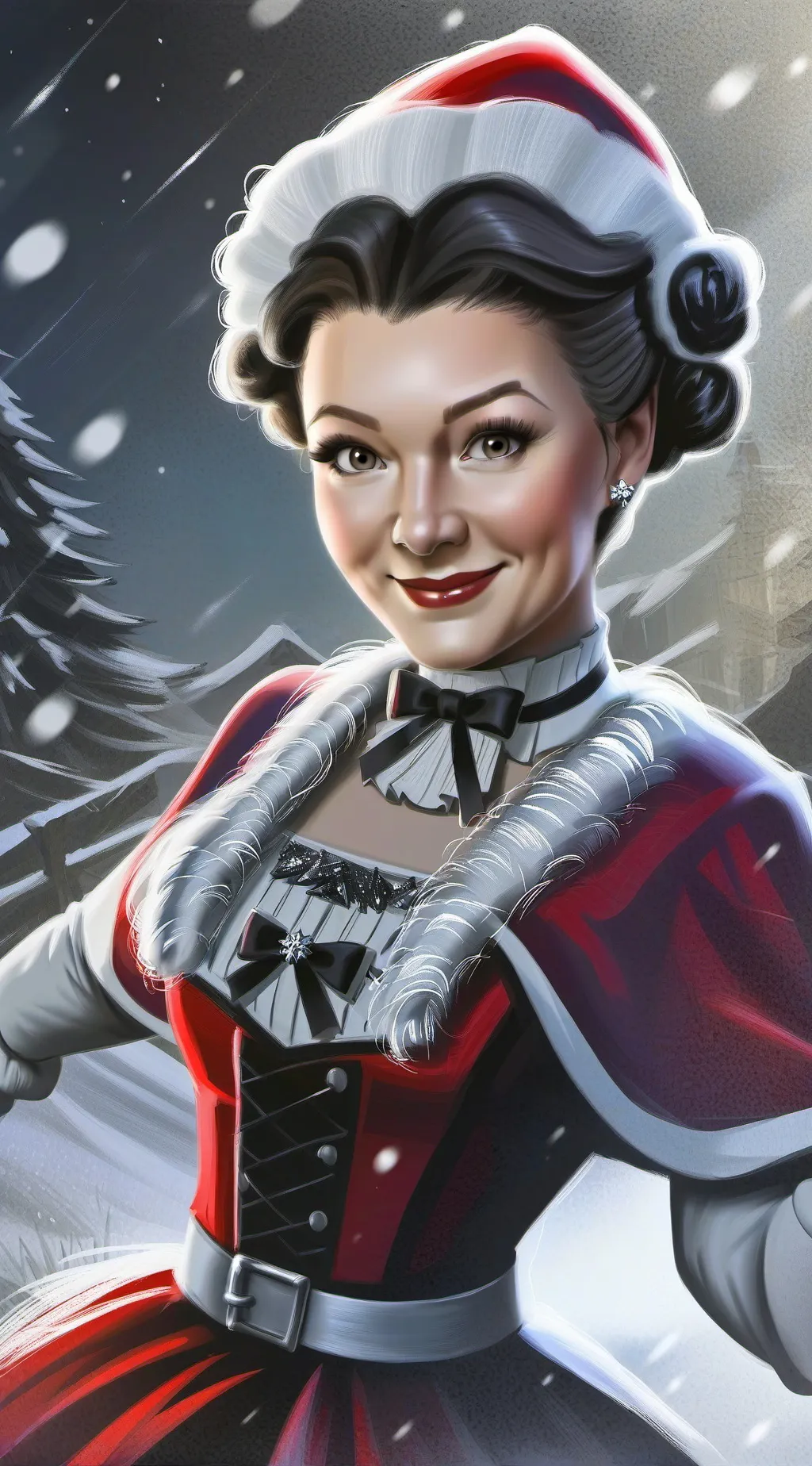 ai character: Mrs Claus  background