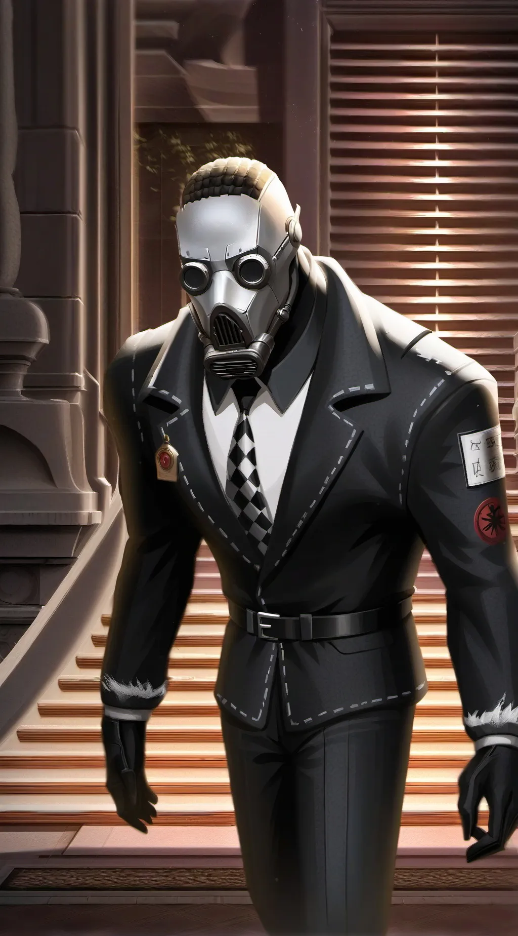 ai character: Dr MonoChrome background