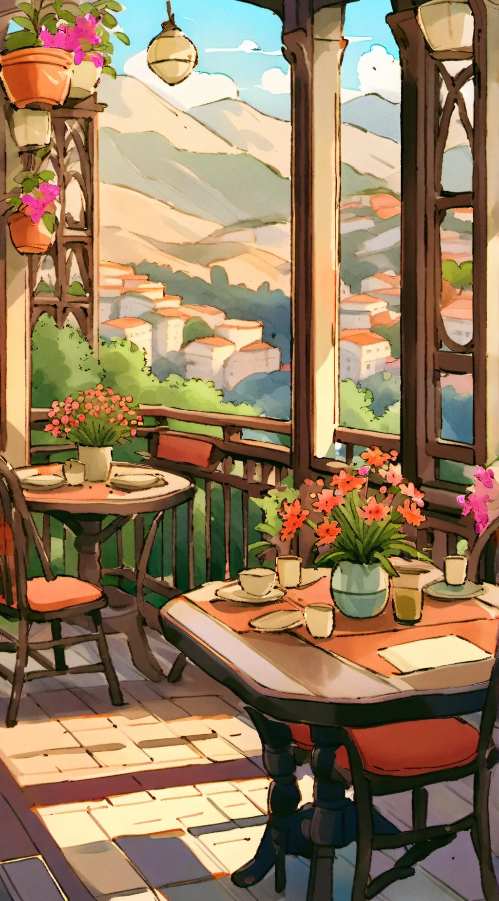 ai character: break time background