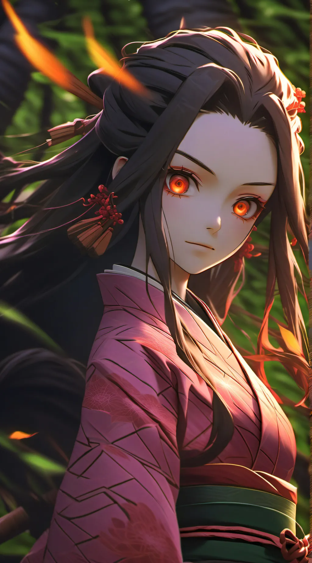 ai character: Kamado Nezuko background