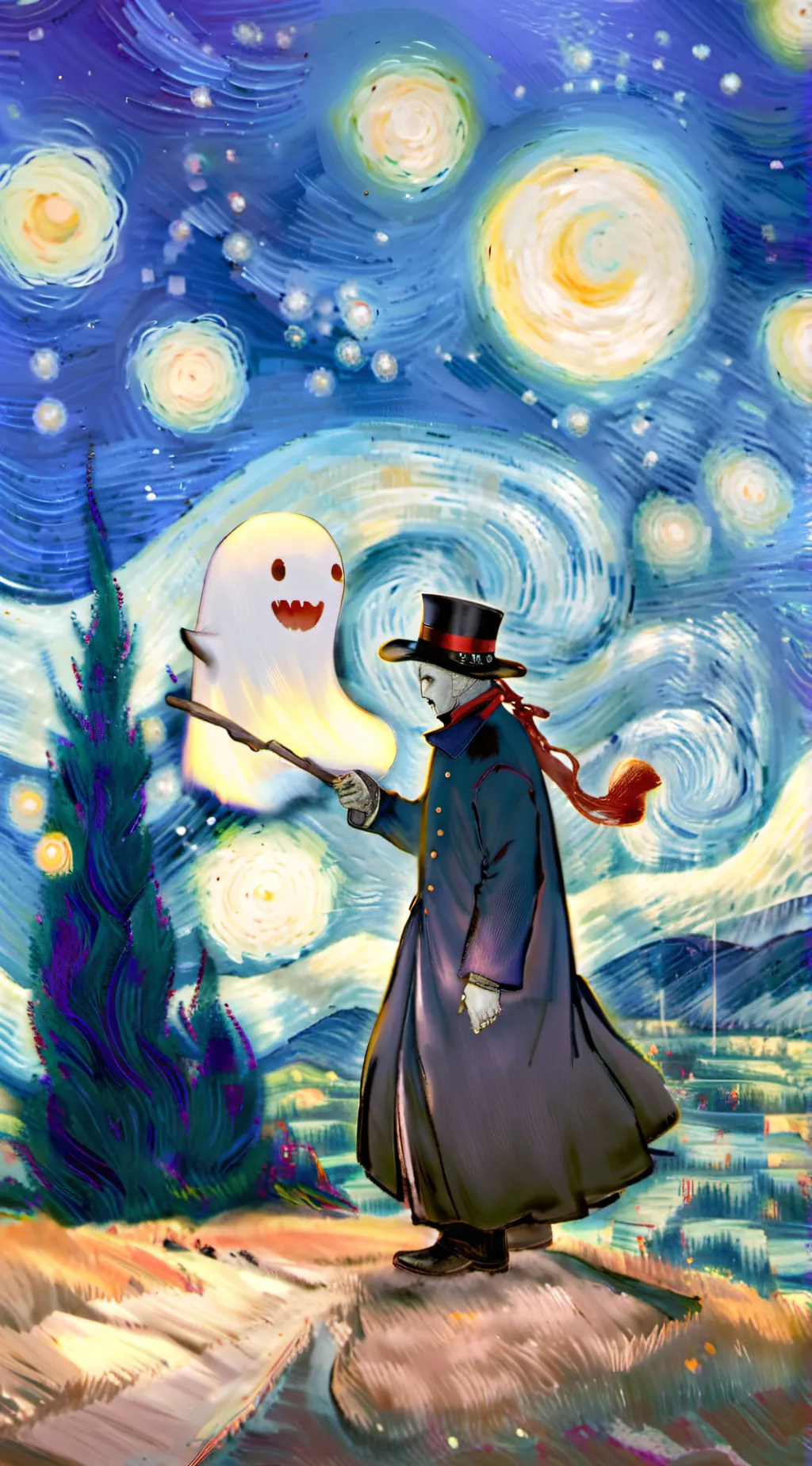 ai character: ghost and zombie background