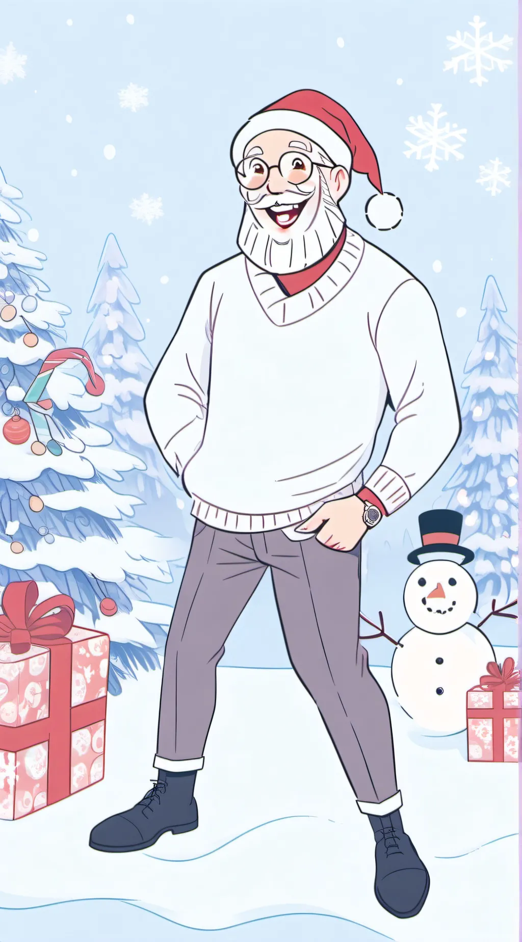 ai character: Santa clause background