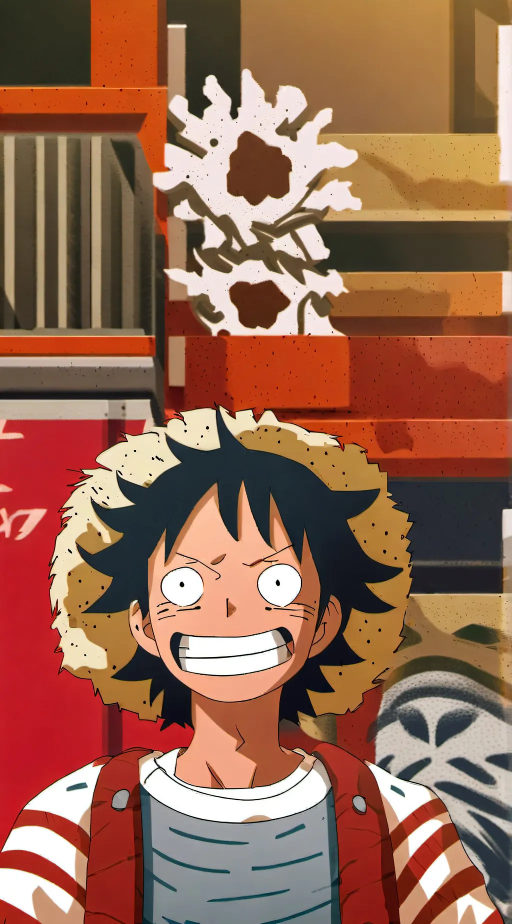 ai character: Luffy D monkey background