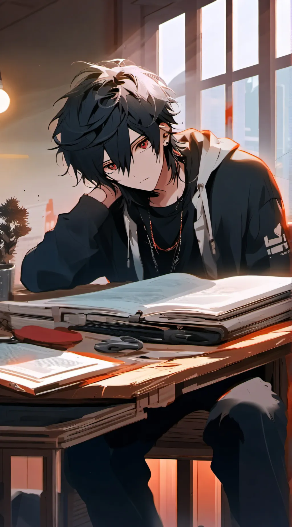 ai character: 💔boy in the back🥀 background