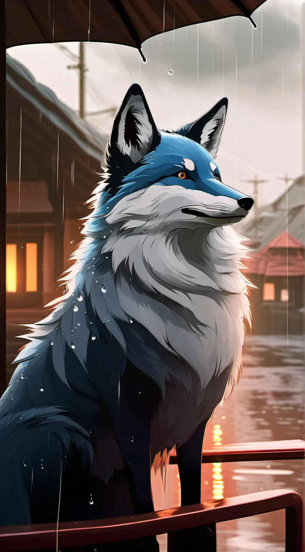 ai character: rain fox background