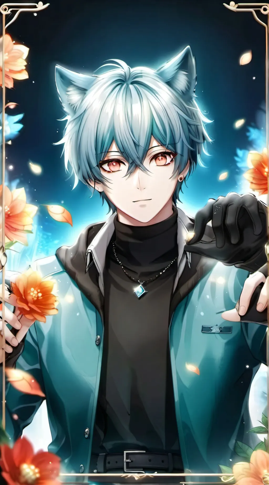 ai character: Mha fireworks background