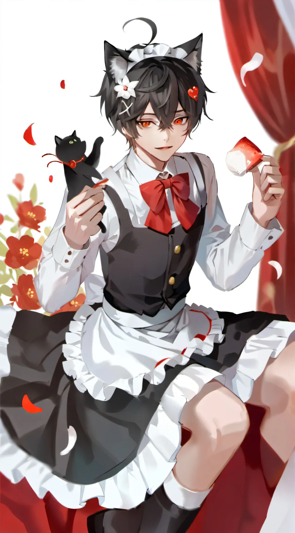 ai character: Maid boy background