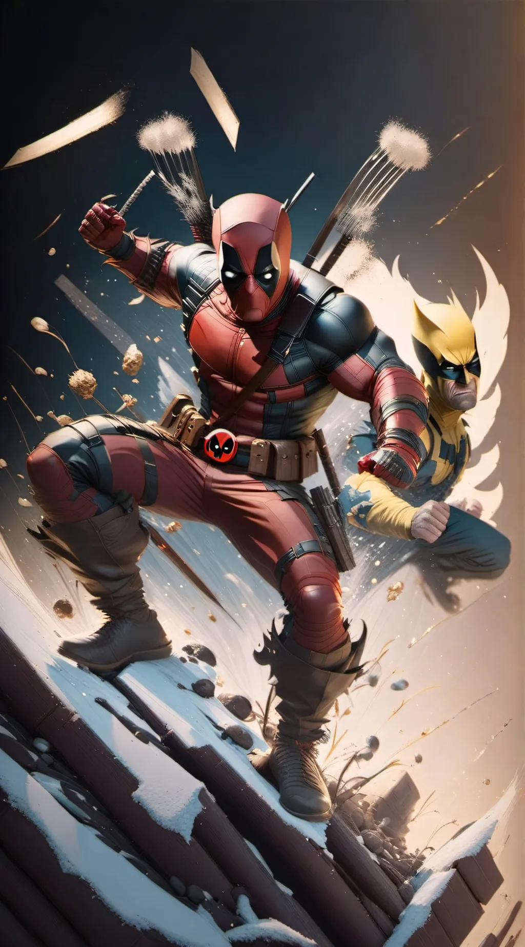 ai character: Deadpool & wolvern background