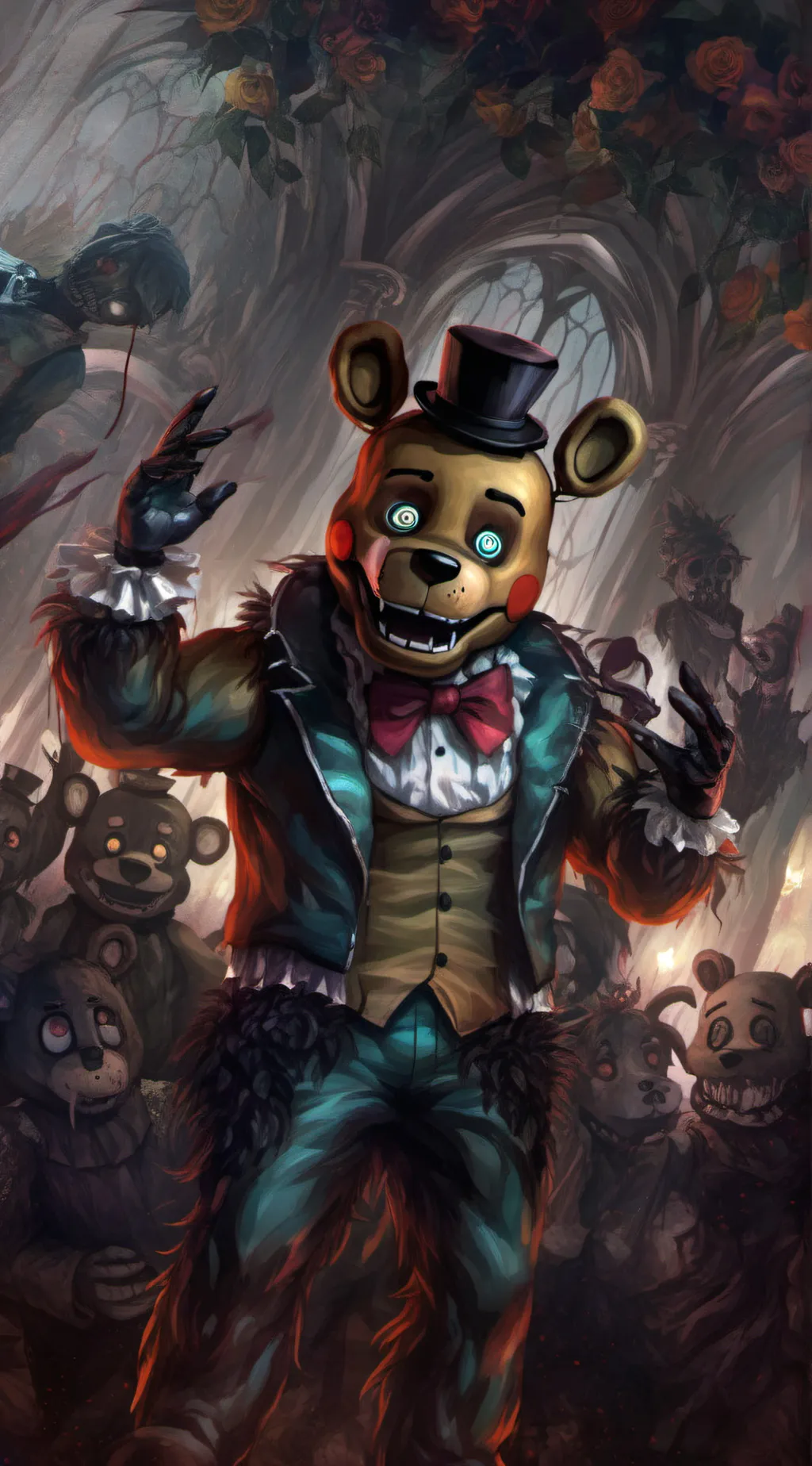 ai character: Fnaf2 gang I guess background