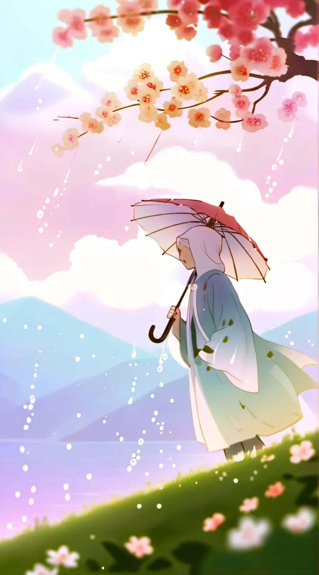 ai character: MHA in the rain background