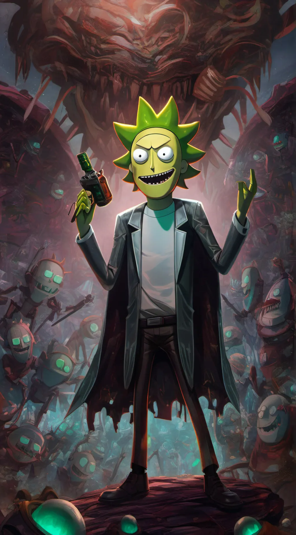 ai character: pickle rick background