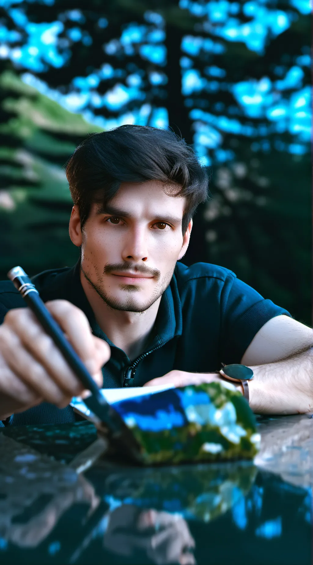 ai character: MHA im minecraft background