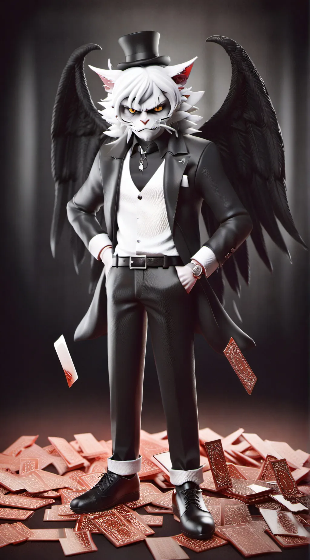 ai character: Husk vs Valentino background