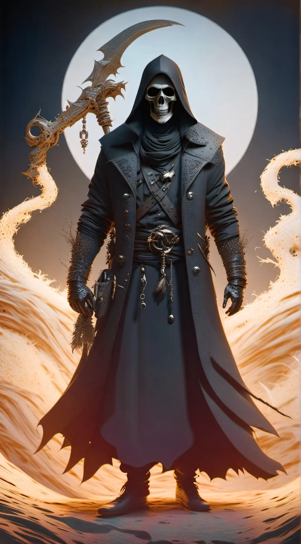 ai character: Gay grim reaper  background