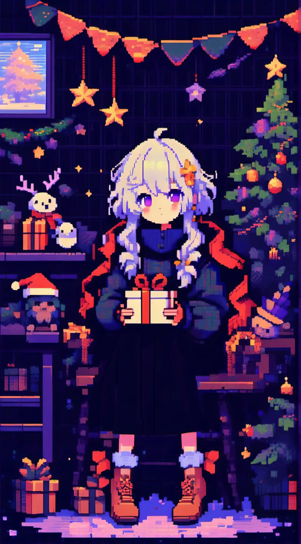 ai character: MHA Christmas  background