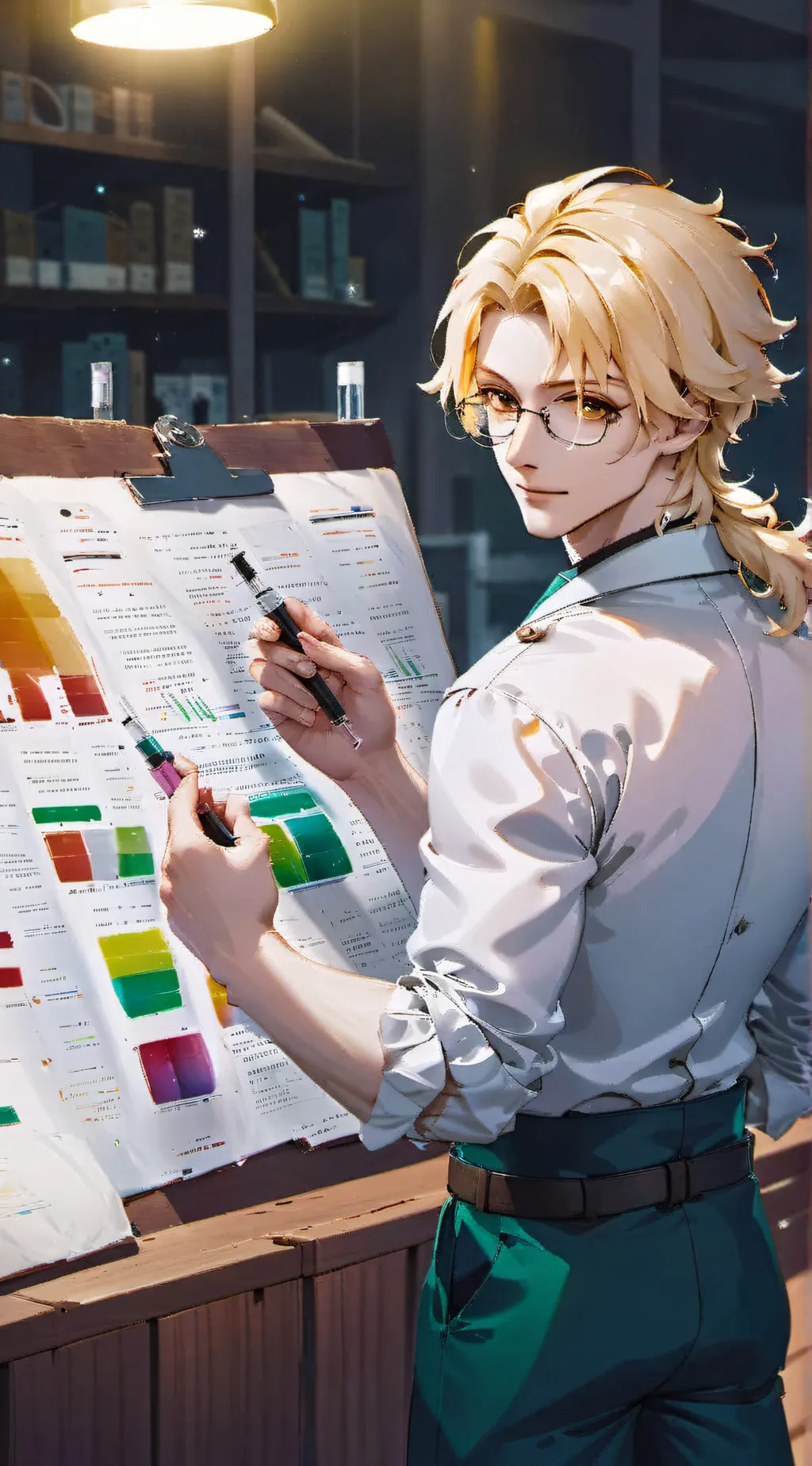 ai character: ScientistBoyfriend background