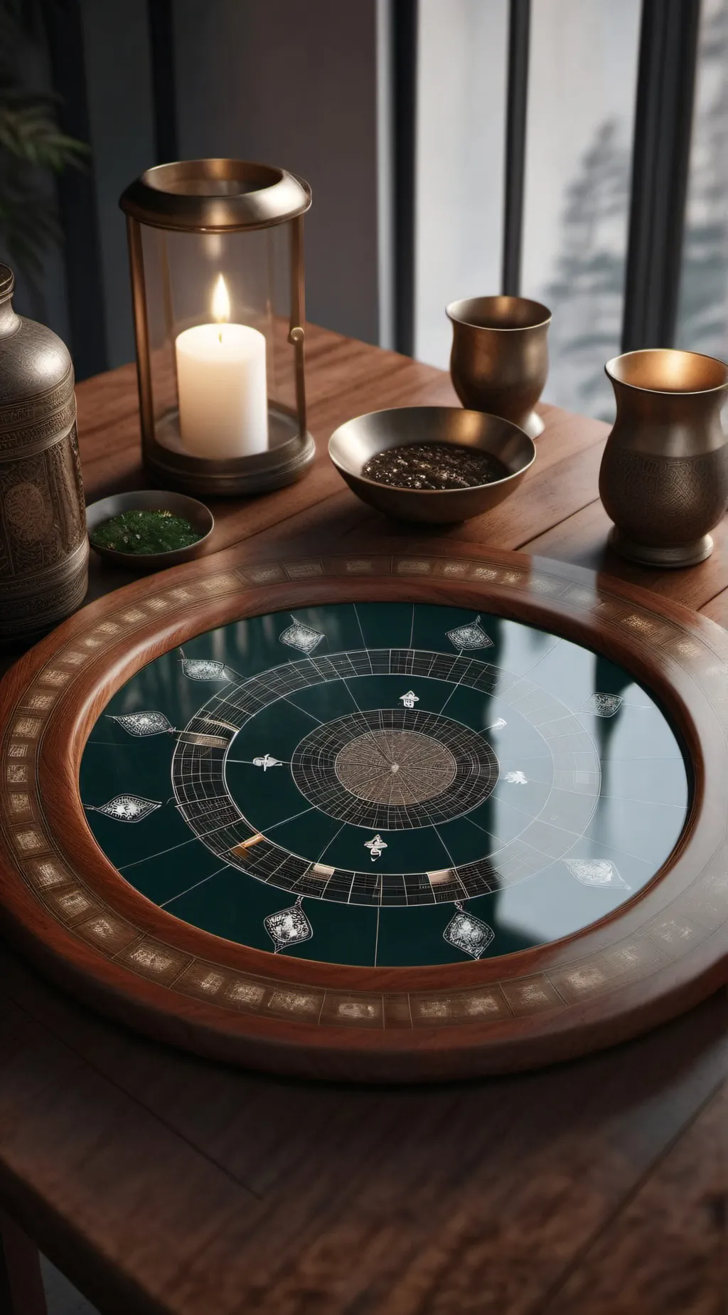 ai character: oujia board background