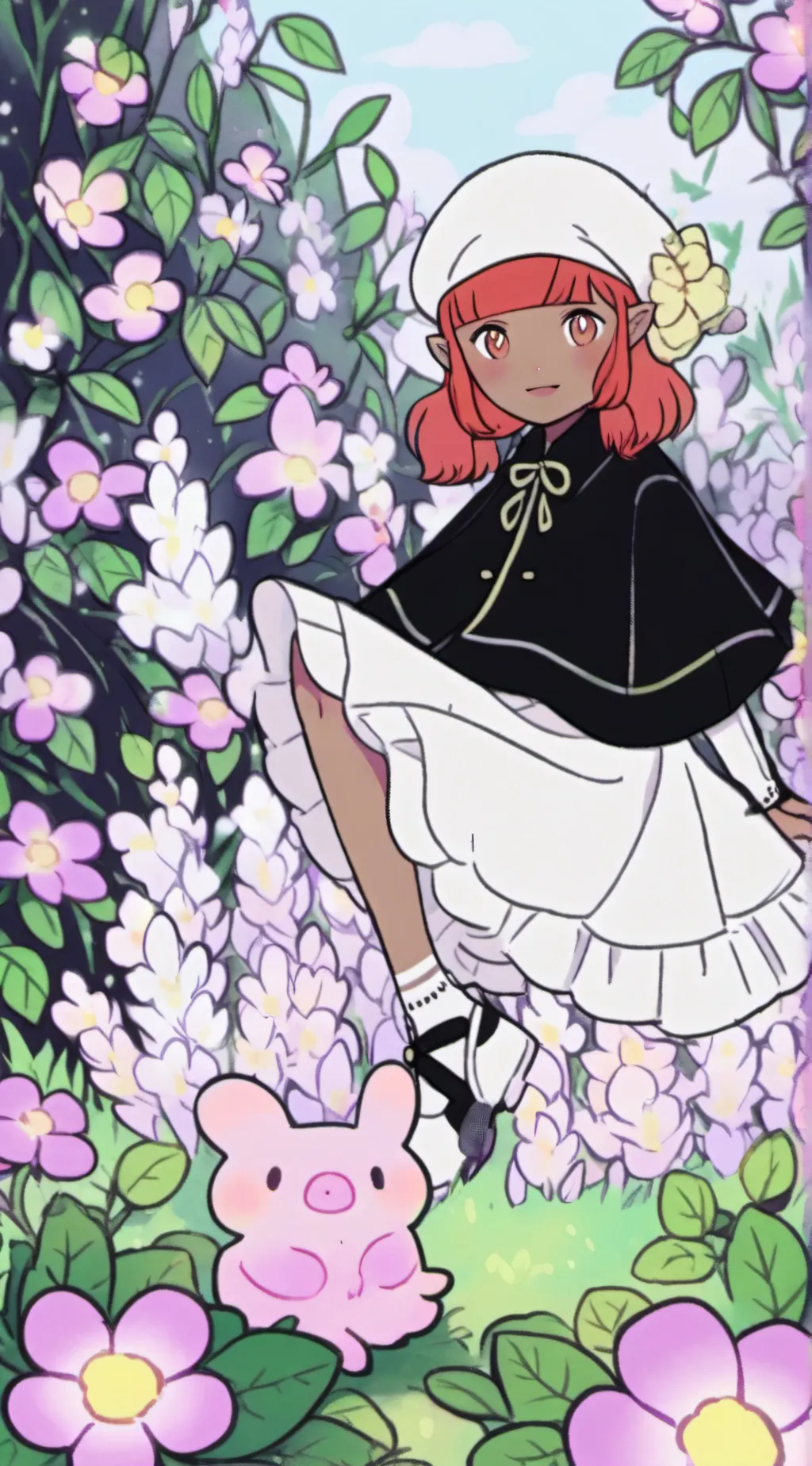 ai character: Roses background