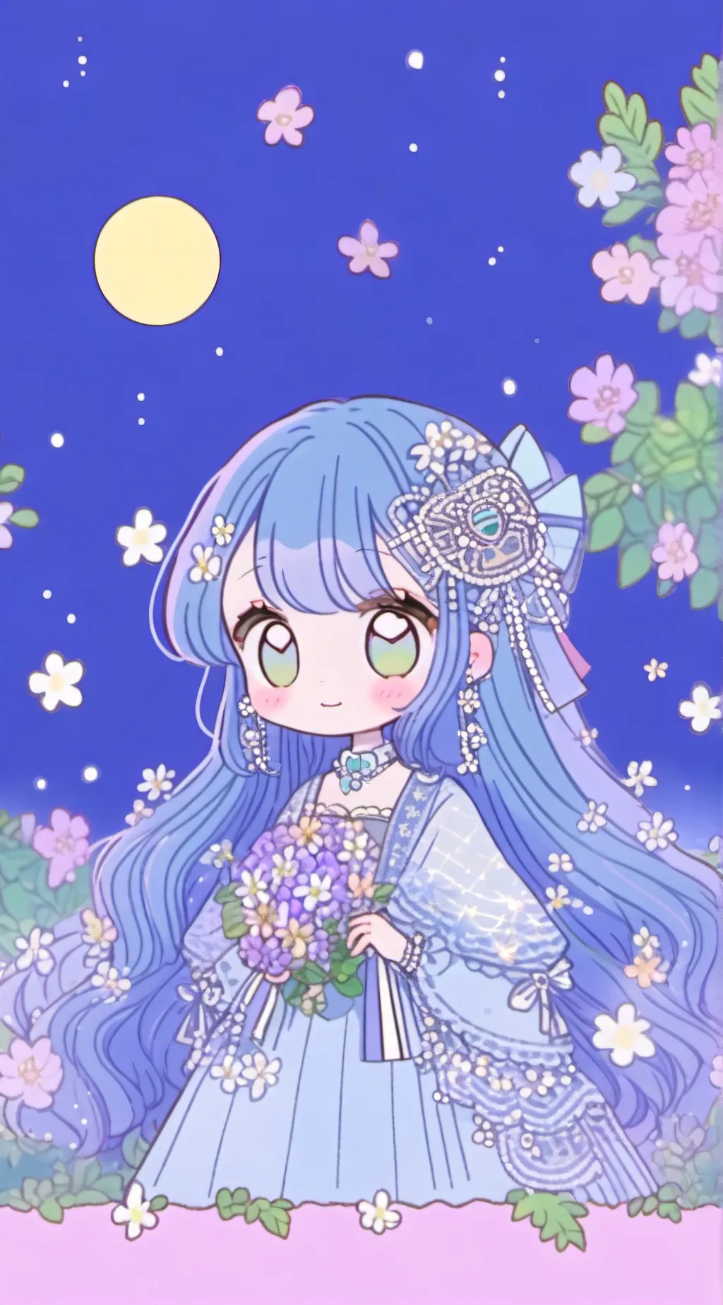 ai character: cute girl background