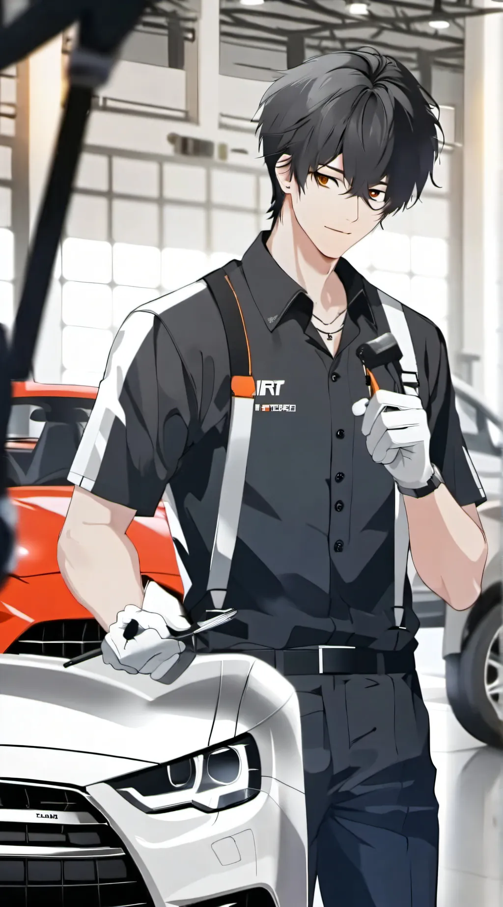 ai character: Mechanic RPG background