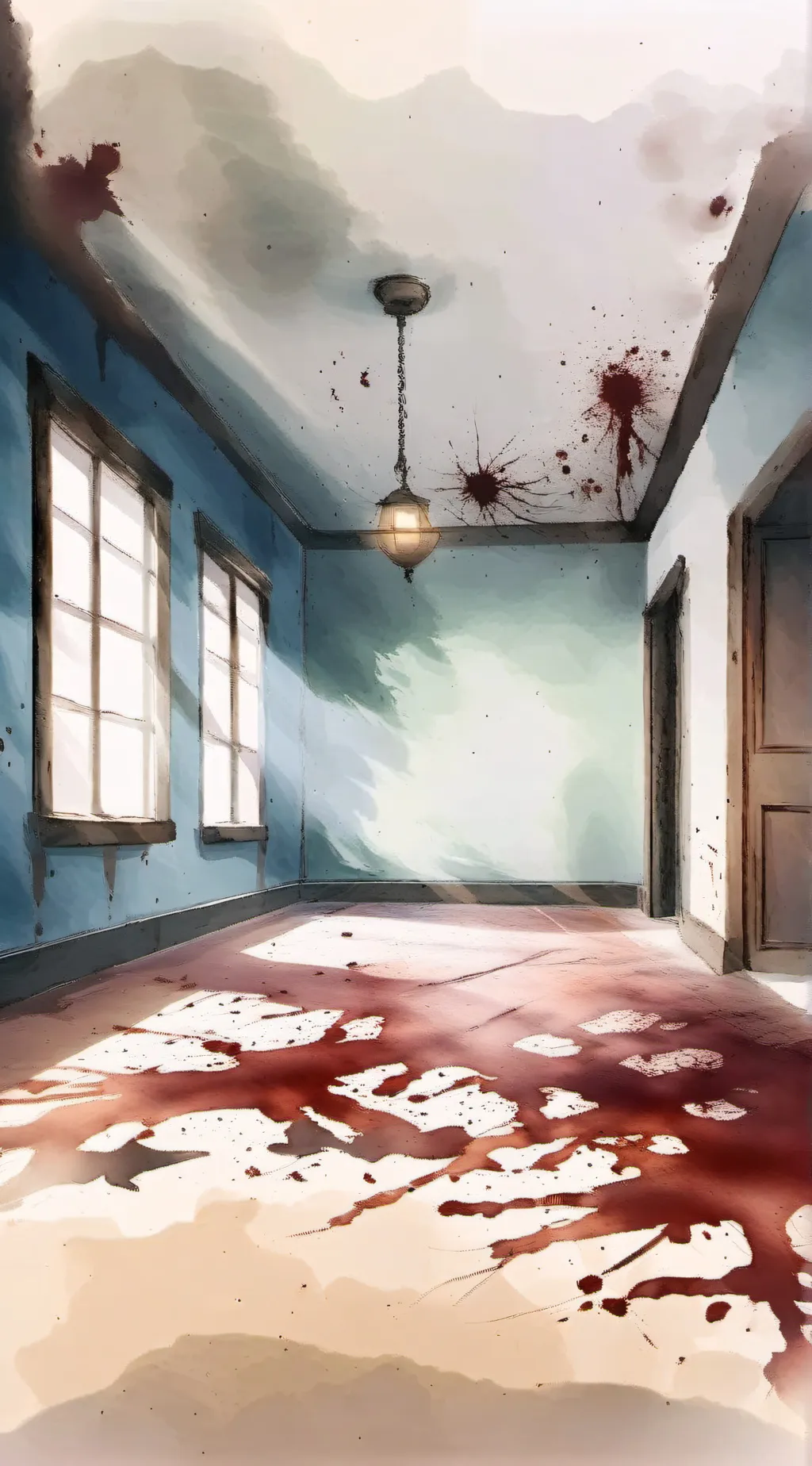 ai character: Horror house  background