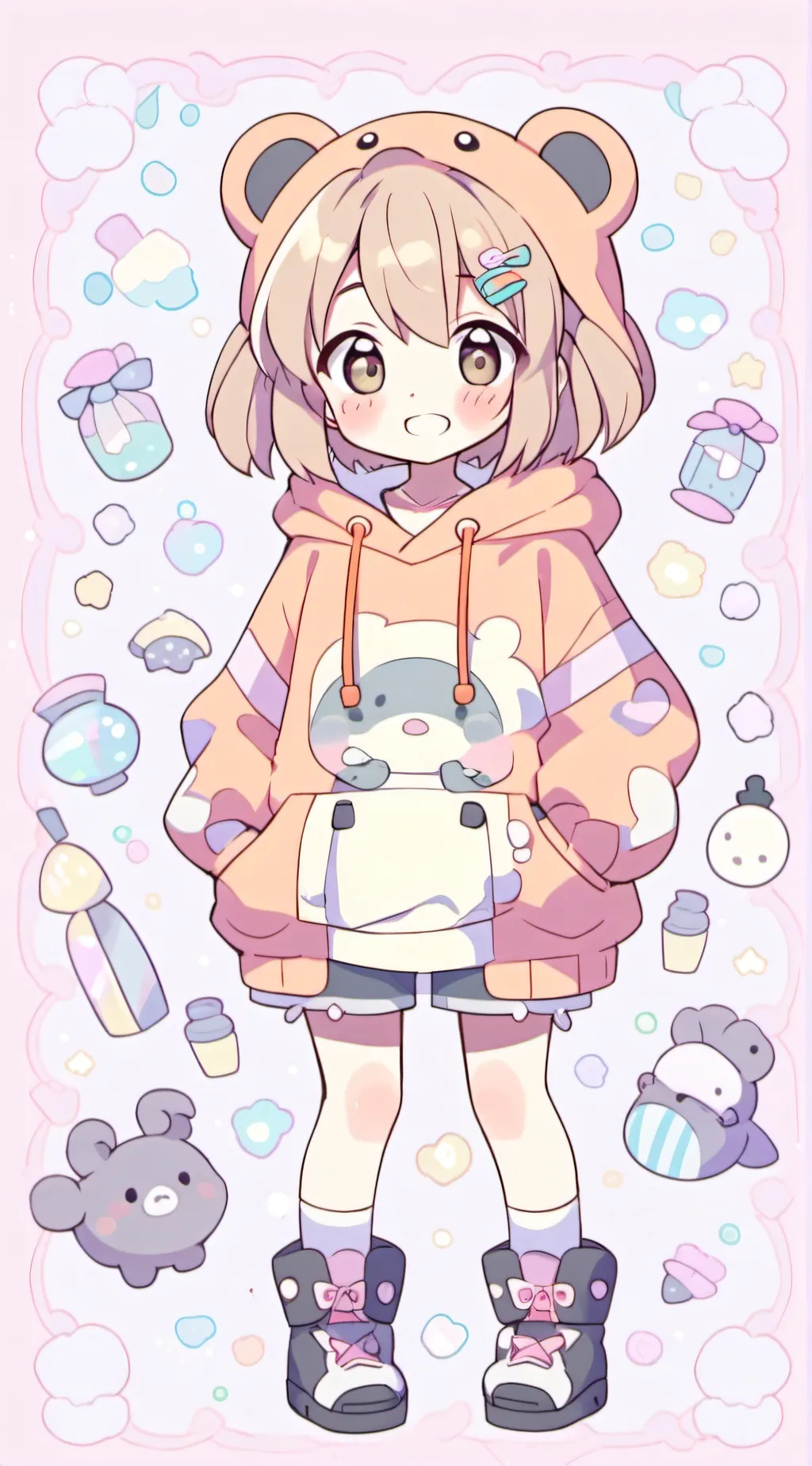 ai character: Orange background