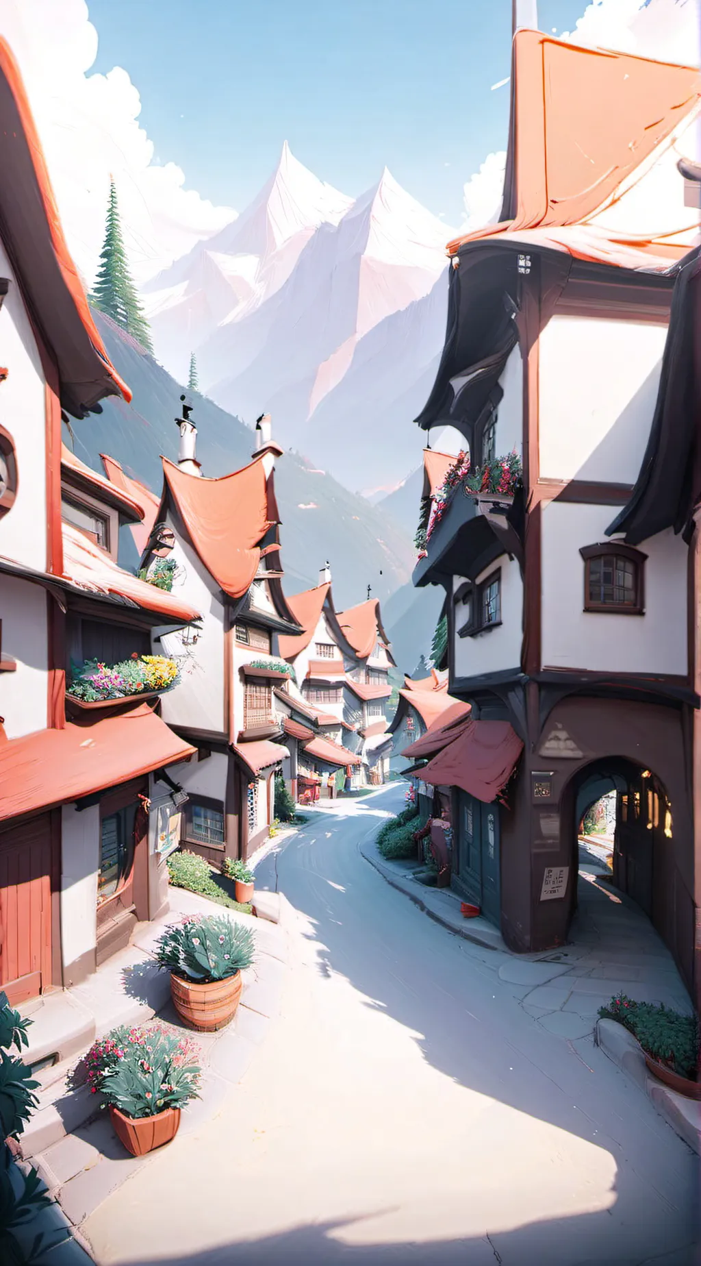 ai character: Rainbow city background