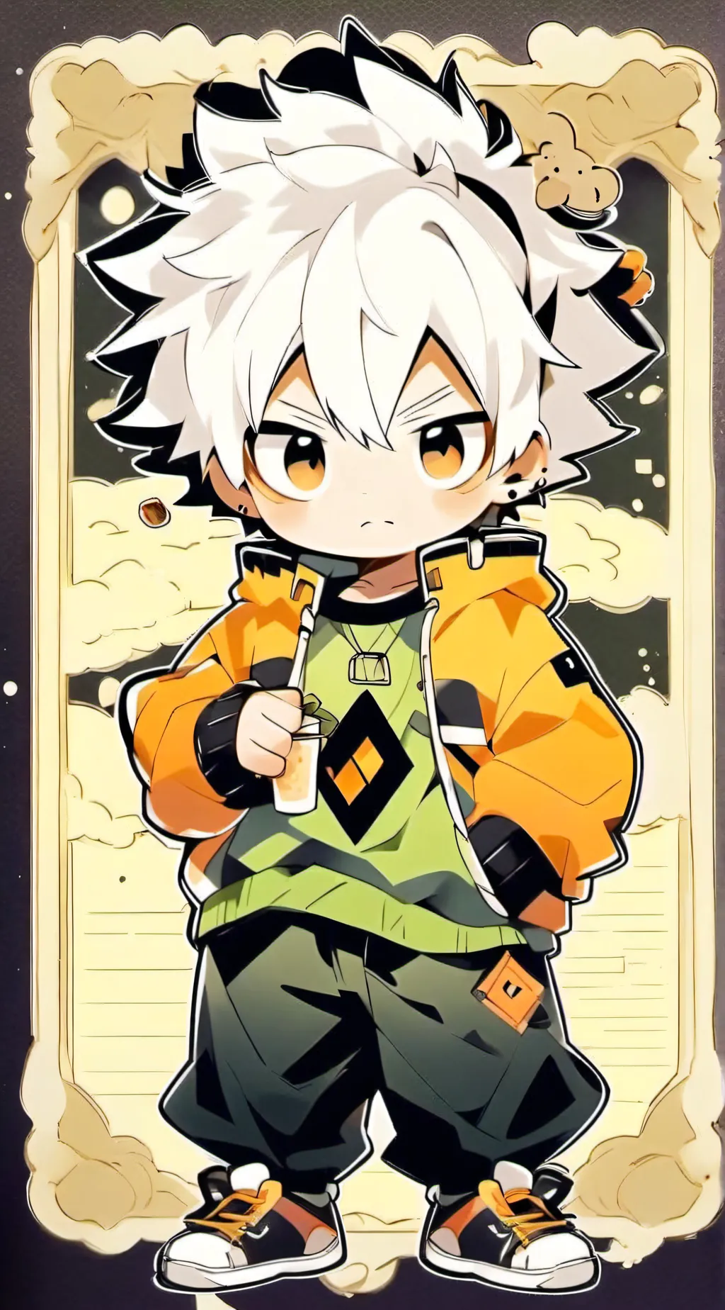 ai character: MHA baby Bakugo  background
