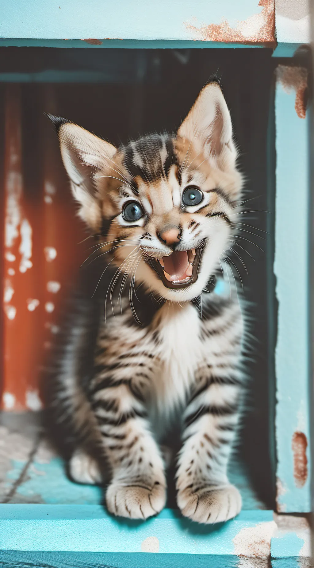 ai character: laughing kitten background