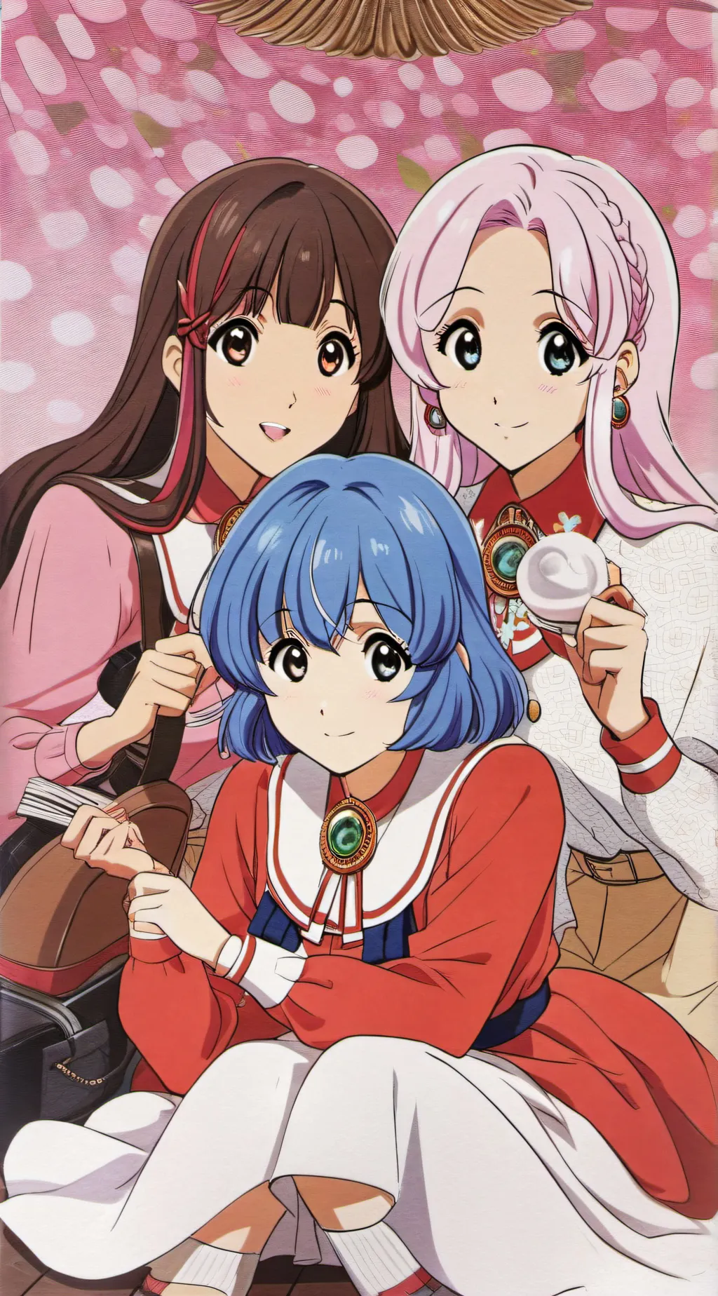 ai character: Blue, Anna, Ren  background