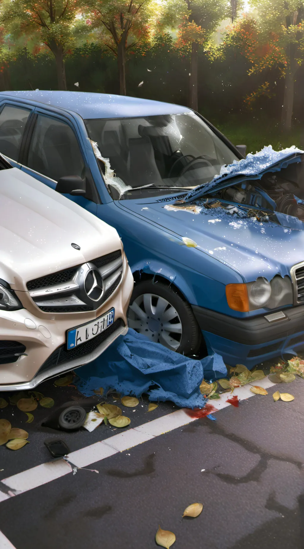 ai character: Car crash  background